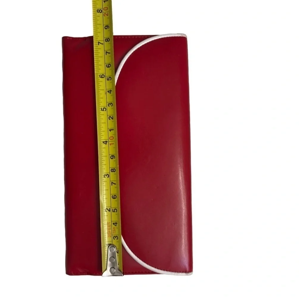 Dior vintage red and white leather wallet rare